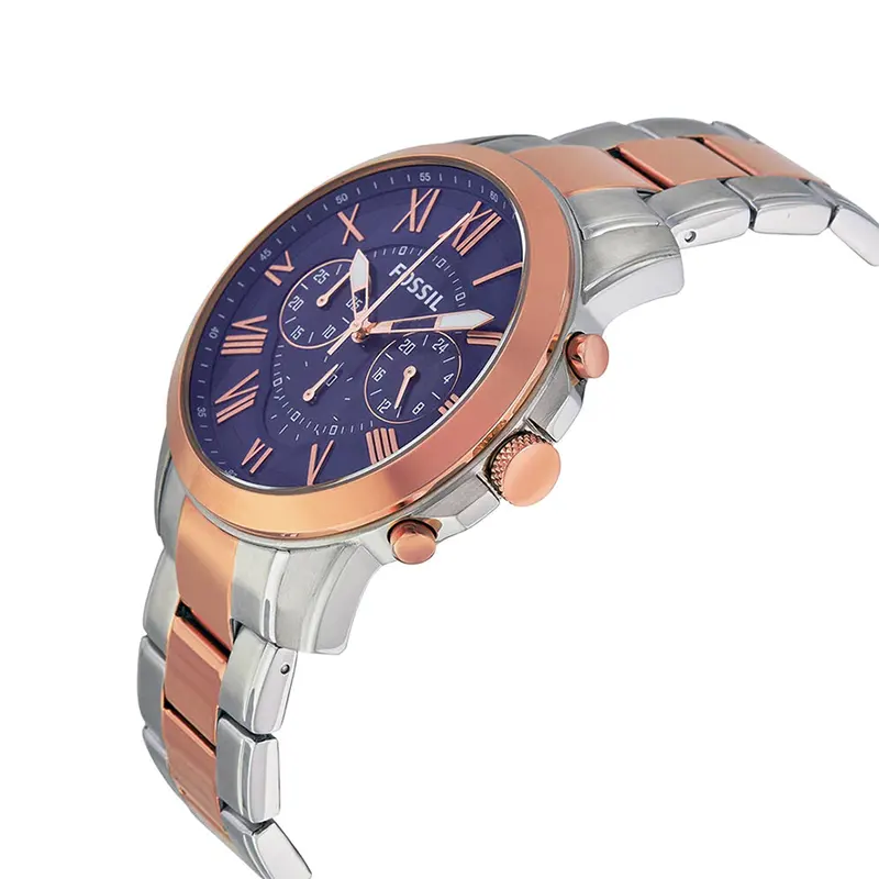 Fossil Grant Chronograph Blue Dial Two-tone Men's Watch | FS5024